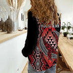 Aotearoa Iwi Ngapuhi Personalised Women Casual Shirt NZ Maori Humpback Whale Taniko Motifs