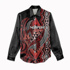 Aotearoa Iwi Ngapuhi Personalised Women Casual Shirt NZ Maori Humpback Whale Taniko Motifs