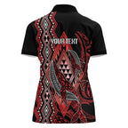 Aotearoa Iwi Ngapuhi Personalised Women Polo Shirt NZ Maori Humpback Whale Taniko Motifs