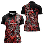 Aotearoa Iwi Ngapuhi Personalised Women Polo Shirt NZ Maori Humpback Whale Taniko Motifs