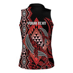 Aotearoa Iwi Ngapuhi Personalised Women Sleeveless Polo Shirt NZ Maori Humpback Whale Taniko Motifs
