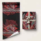 Aotearoa Iwi Ngapuhi Wrapping Paper NZ Maori Humpback Whale Taniko Motifs