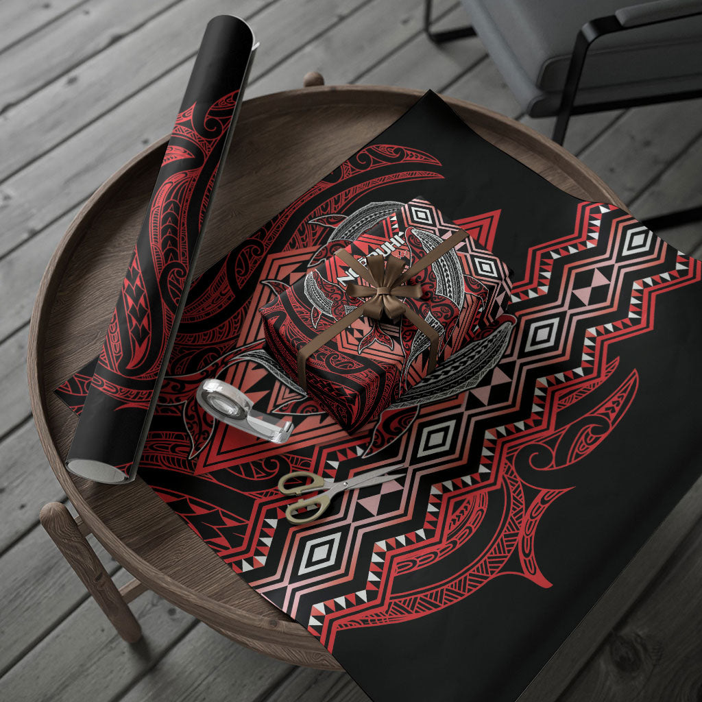 Aotearoa Iwi Ngapuhi Wrapping Paper NZ Maori Humpback Whale Taniko Motifs