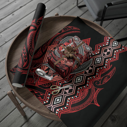 Aotearoa Iwi Ngapuhi Wrapping Paper NZ Maori Humpback Whale Taniko Motifs