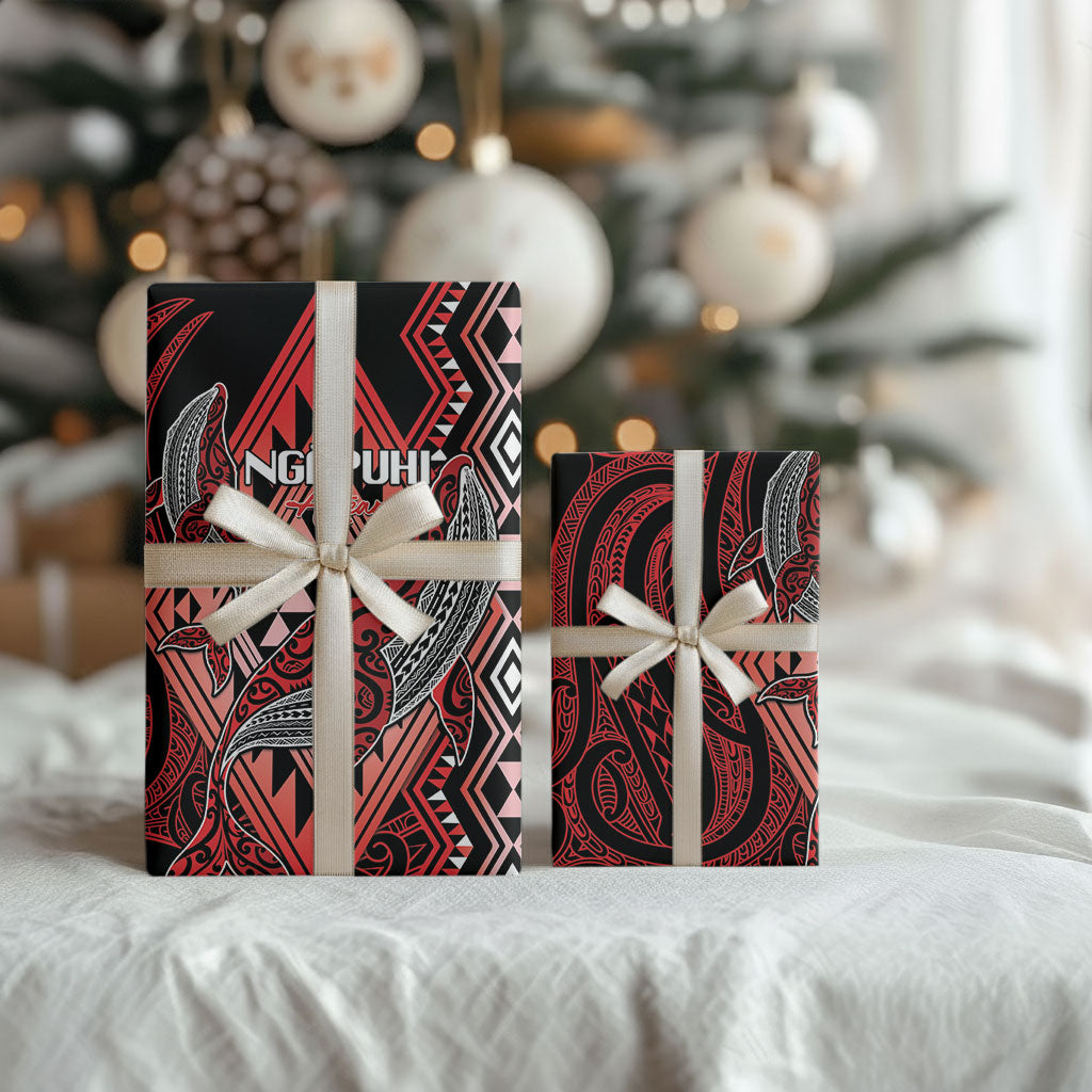 Aotearoa Iwi Ngapuhi Wrapping Paper NZ Maori Humpback Whale Taniko Motifs