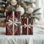 Aotearoa Iwi Ngapuhi Wrapping Paper NZ Maori Humpback Whale Taniko Motifs