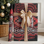 Aotearoa Iwi Ngapuhi Wrapping Paper NZ Maori Humpback Whale Taniko Motifs