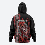 Aotearoa Iwi Ngapuhi Personalised Zip Hoodie NZ Maori Humpback Whale Taniko Motifs