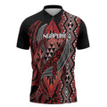 Aotearoa Iwi Ngapuhi Personalised Zipper Polo Shirt NZ Maori Humpback Whale Taniko Motifs