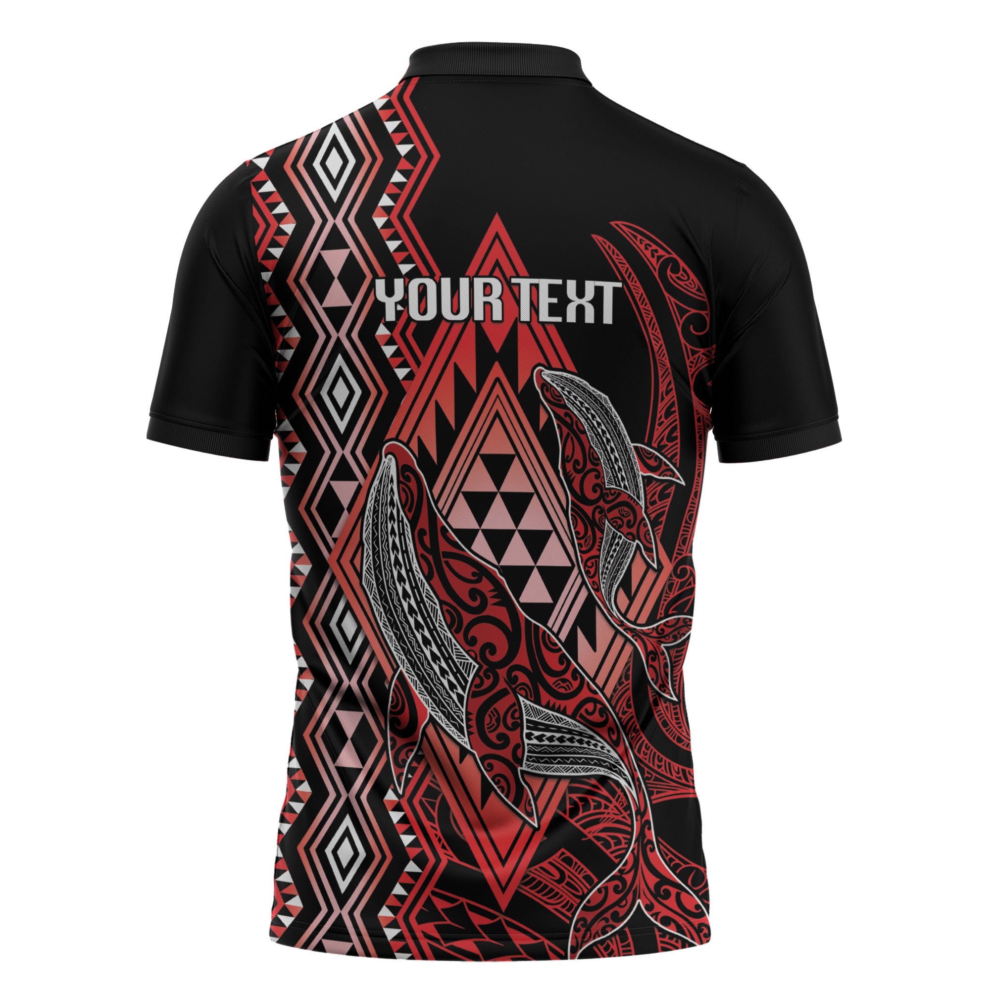 Aotearoa Iwi Ngapuhi Personalised Zipper Polo Shirt NZ Maori Humpback Whale Taniko Motifs