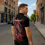 Aotearoa Iwi Ngapuhi Personalised Zipper Polo Shirt NZ Maori Humpback Whale Taniko Motifs