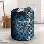 Aotearoa Iwi Ngati Porou Laundry Basket NZ Maori Humpback Whale Taniko Motifs