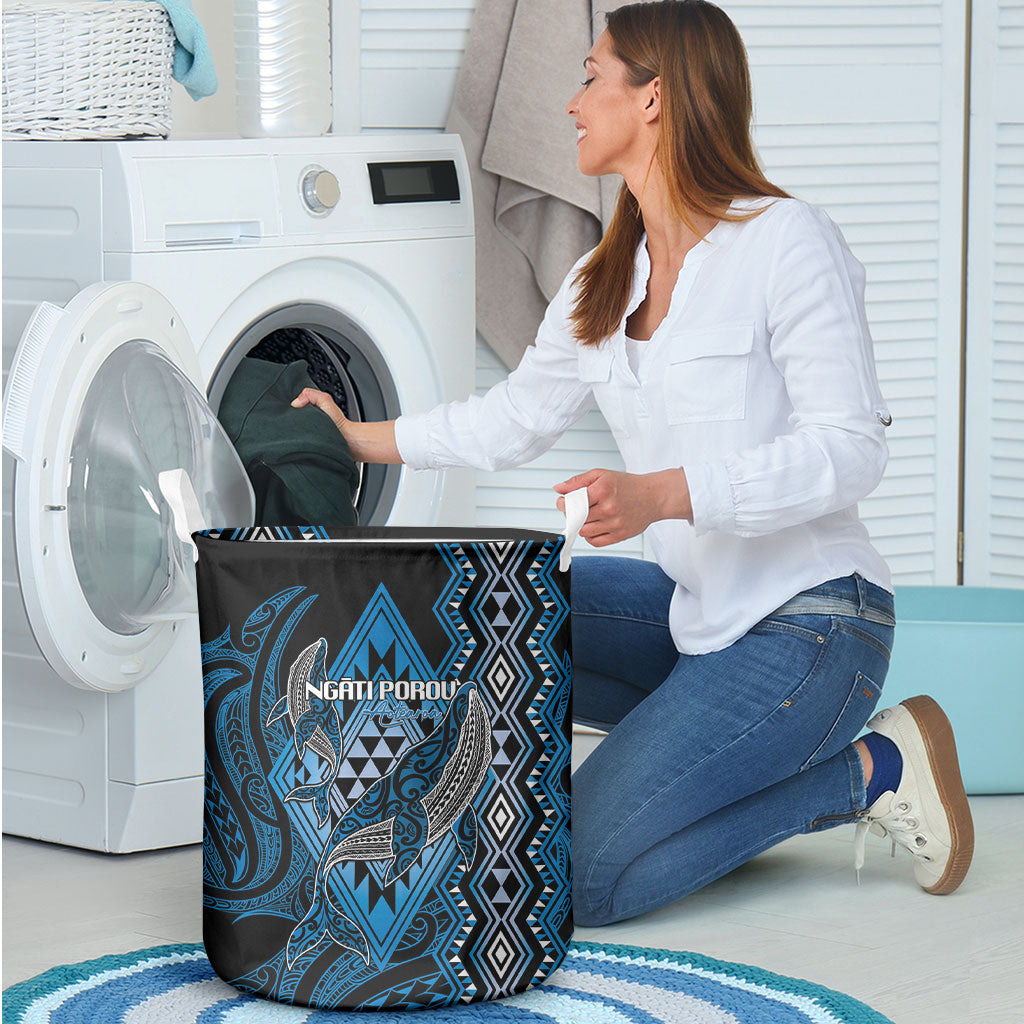 Aotearoa Iwi Ngati Porou Laundry Basket NZ Maori Humpback Whale Taniko Motifs