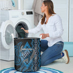 Aotearoa Iwi Ngati Porou Laundry Basket NZ Maori Humpback Whale Taniko Motifs