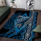Aotearoa Iwi Ngati Porou Area Rug NZ Maori Humpback Whale Taniko Motifs