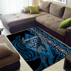 Aotearoa Iwi Ngati Porou Area Rug NZ Maori Humpback Whale Taniko Motifs
