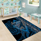 Aotearoa Iwi Ngati Porou Area Rug NZ Maori Humpback Whale Taniko Motifs