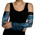 Aotearoa Iwi Ngati Porou Personalised Arm Sleeves NZ Maori Humpback Whale Taniko Motifs