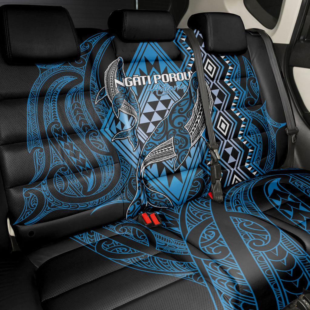 Aotearoa Iwi Ngati Porou Back Car Seat Cover NZ Maori Humpback Whale Taniko Motifs