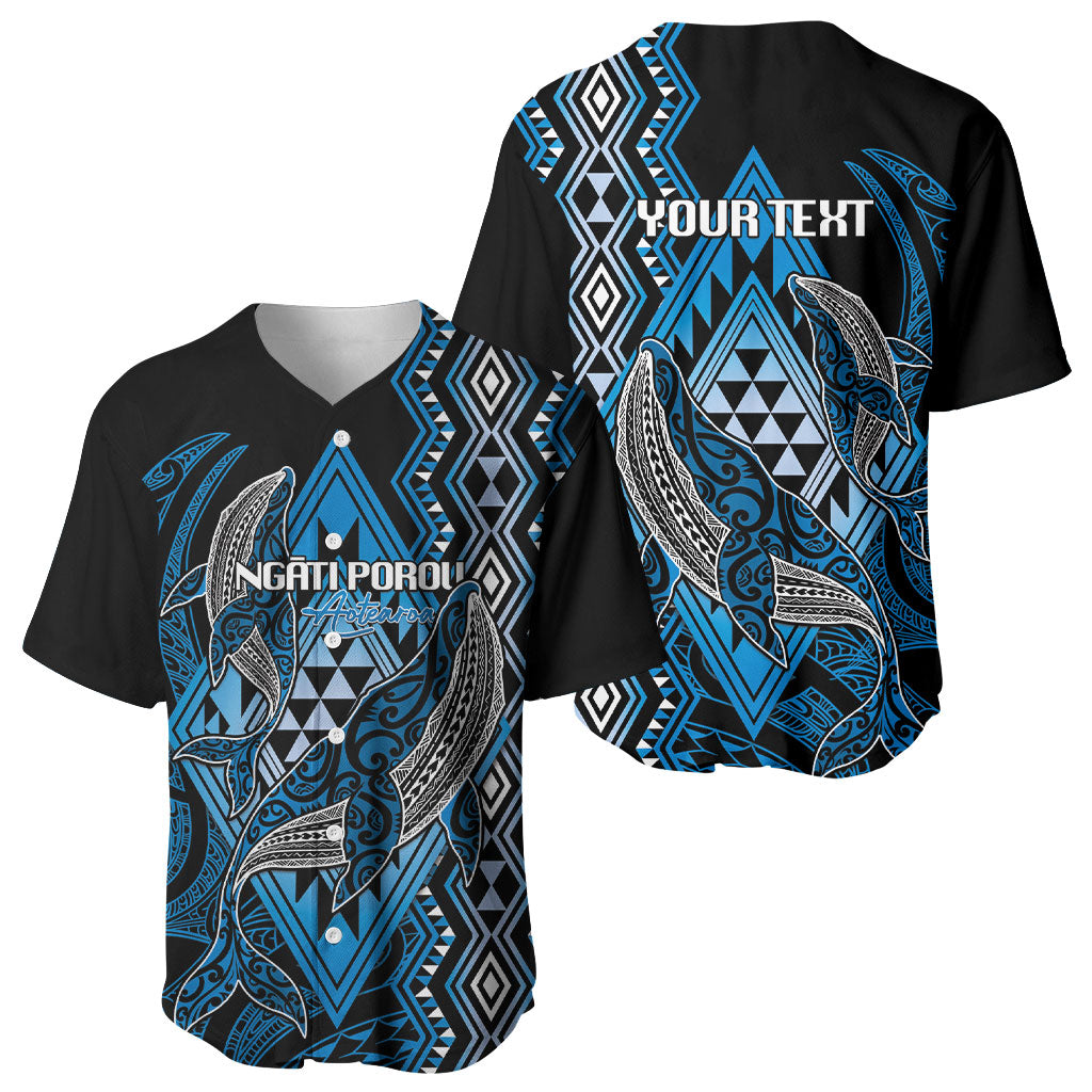 Aotearoa Iwi Ngati Porou Personalised Baseball Jersey NZ Maori Humpback Whale Taniko Motifs