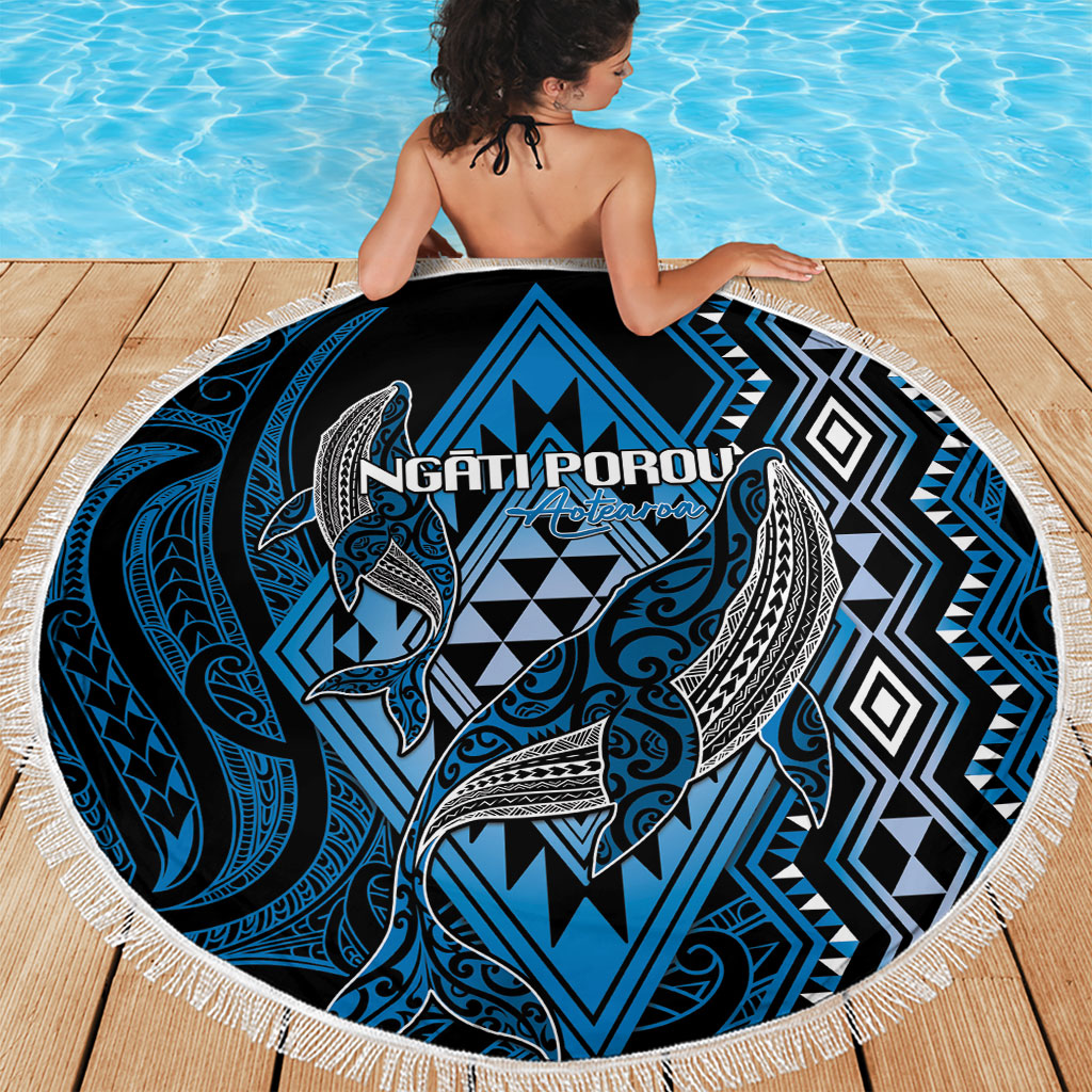 Aotearoa Iwi Ngati Porou Beach Blanket NZ Maori Humpback Whale Taniko Motifs