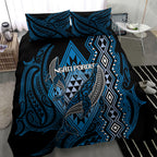 Aotearoa Iwi Ngati Porou Bedding Set NZ Maori Humpback Whale Taniko Motifs