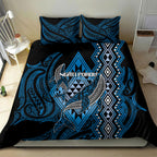 Aotearoa Iwi Ngati Porou Bedding Set NZ Maori Humpback Whale Taniko Motifs