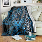 Aotearoa Iwi Ngati Porou Blanket NZ Maori Humpback Whale Taniko Motifs