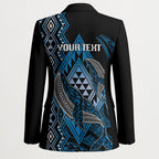 Aotearoa Iwi Ngati Porou Personalised Blazer NZ Maori Humpback Whale Taniko Motifs