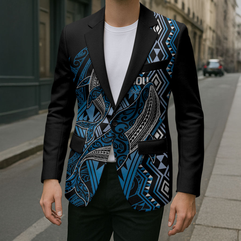 Aotearoa Iwi Ngati Porou Personalised Blazer NZ Maori Humpback Whale Taniko Motifs