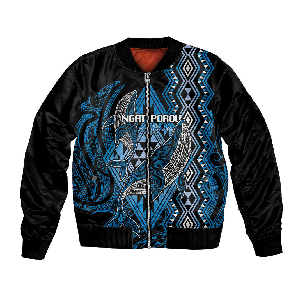 Aotearoa Iwi Ngati Porou Personalised Bomber Jacket NZ Maori Humpback Whale Taniko Motifs