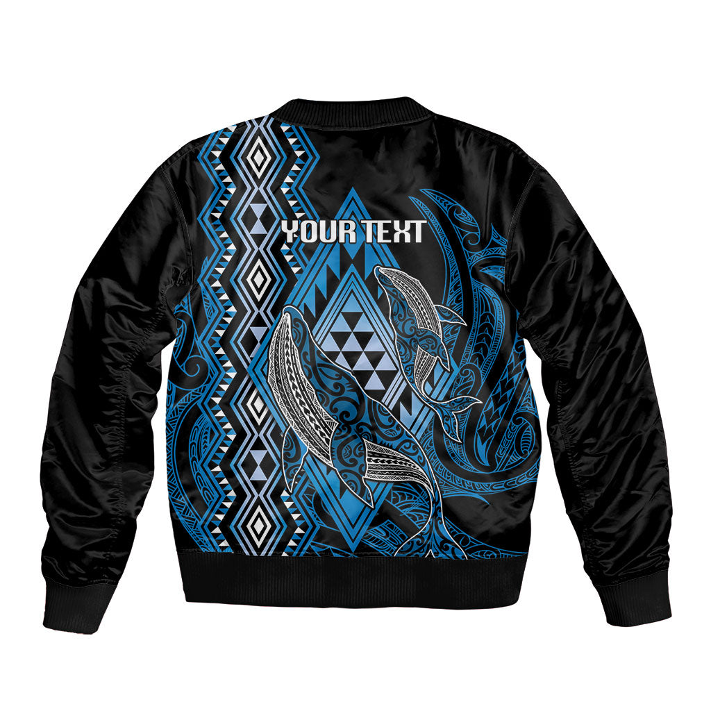 Aotearoa Iwi Ngati Porou Personalised Bomber Jacket NZ Maori Humpback Whale Taniko Motifs