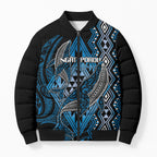 Aotearoa Iwi Ngati Porou Personalised Bomber Puffer Jacket NZ Maori Humpback Whale Taniko Motifs