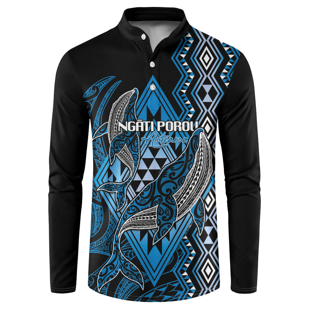 Aotearoa Iwi Ngati Porou Personalised Button Sweatshirt NZ Maori Humpback Whale Taniko Motifs