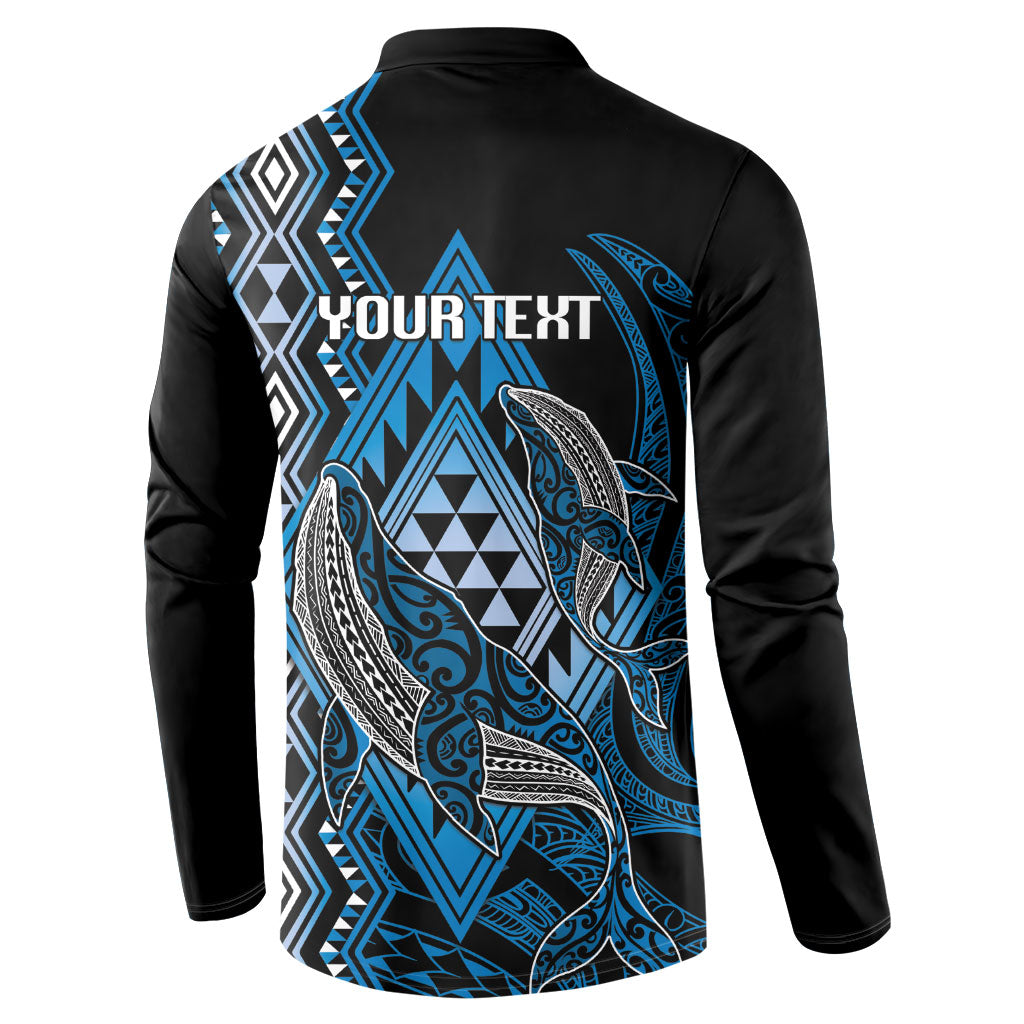 Aotearoa Iwi Ngati Porou Personalised Button Sweatshirt NZ Maori Humpback Whale Taniko Motifs