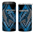 Aotearoa Iwi Ngati Porou Personalised 4 in 1 Can Cooler Tumbler NZ Maori Humpback Whale Taniko Motifs
