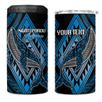 Aotearoa Iwi Ngati Porou Personalised 4 in 1 Can Cooler Tumbler NZ Maori Humpback Whale Taniko Motifs