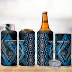 Aotearoa Iwi Ngati Porou Personalised 4 in 1 Can Cooler Tumbler NZ Maori Humpback Whale Taniko Motifs