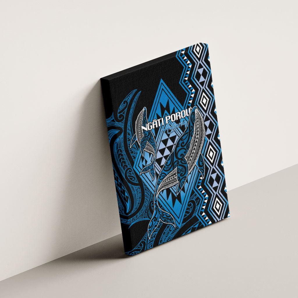 Aotearoa Iwi Ngati Porou Canvas Wall Art NZ Maori Humpback Whale Taniko Motifs