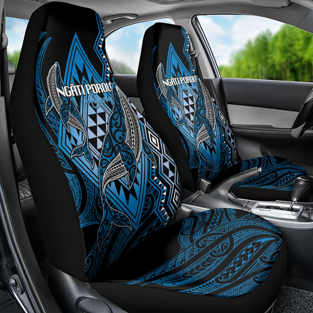 Aotearoa Iwi Ngati Porou Car Seat Cover NZ Maori Humpback Whale Taniko Motifs
