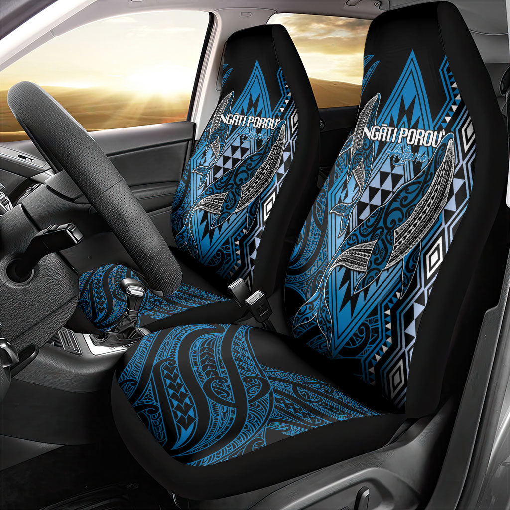 Aotearoa Iwi Ngati Porou Car Seat Cover NZ Maori Humpback Whale Taniko Motifs