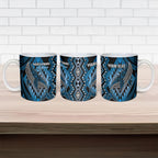 Aotearoa Iwi Ngati Porou Personalised Ceramic Mug NZ Maori Humpback Whale Taniko Motifs
