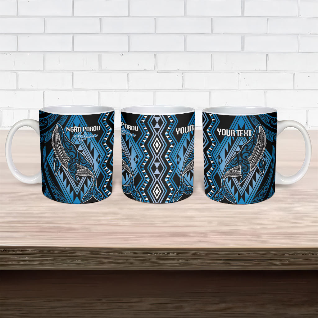 Aotearoa Iwi Ngati Porou Personalised Ceramic Mug NZ Maori Humpback Whale Taniko Motifs