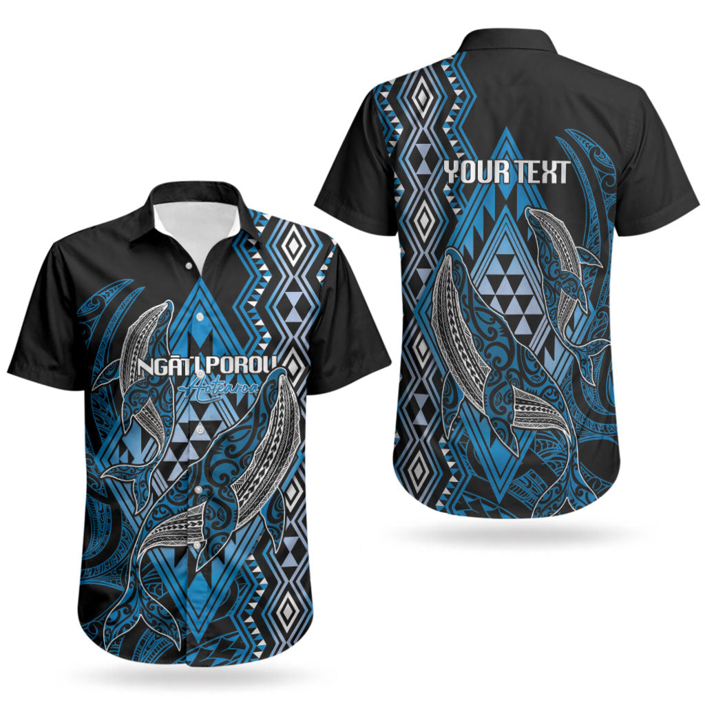 Aotearoa Iwi Ngati Porou Personalised Couples Matching Off Shoulder Maxi Dress and Hawaiian Shirt NZ Maori Humpback Whale Taniko Motifs
