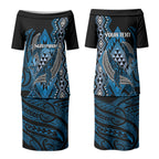 Aotearoa Iwi Ngati Porou Personalised Couples Matching Puletasi and Hawaiian Shirt NZ Maori Humpback Whale Taniko Motifs