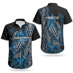 Aotearoa Iwi Ngati Porou Personalised Couples Matching Short Sleeve Bodycon Dress and Hawaiian Shirt NZ Maori Humpback Whale Taniko Motifs