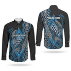 Aotearoa Iwi Ngati Porou Personalised Couples Matching Short Sleeve Bodycon Dress and Long Sleeve Button Shirt NZ Maori Humpback Whale Taniko Motifs