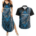 Aotearoa Iwi Ngati Porou Personalised Couples Matching Summer Maxi Dress and Hawaiian Shirt NZ Maori Humpback Whale Taniko Motifs