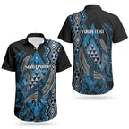 Aotearoa Iwi Ngati Porou Personalised Couples Matching Tank Maxi Dress and Hawaiian Shirt NZ Maori Humpback Whale Taniko Motifs