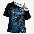 Aotearoa Iwi Ngati Porou Personalised Cross Shoulder Shirt NZ Maori Humpback Whale Taniko Motifs